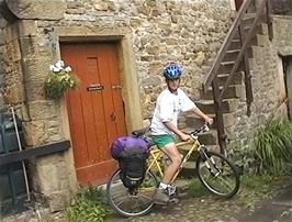 Gavin is finally ready to leave Slaidburn YHA after sorting out his front wheel